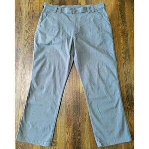 Duluth Trading Flex Fire Hose Pants Men's 42x32 Relaxed Work Wear Khaki Green